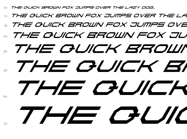 Absolute Zero font waterfall